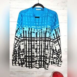 CALVIN KLEIN BLOUSE Size Medium Blue